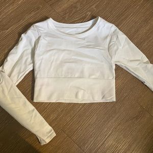 White cropped long sleeve